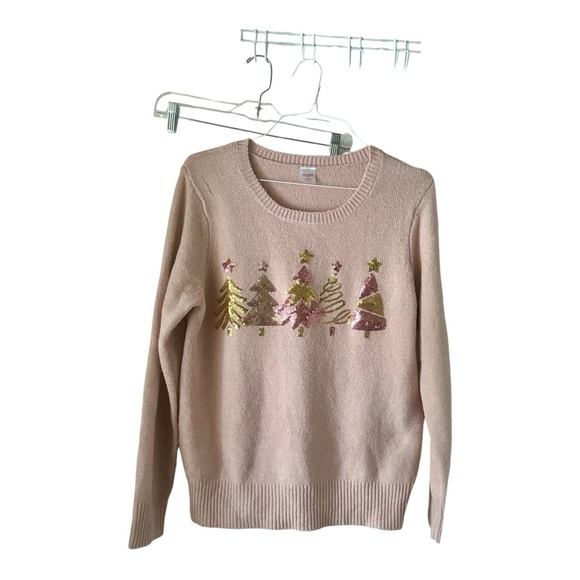 Holiday Time Women’s Pink Long Sleeve Sweater Size L(12-14) - Picture 4 of 9